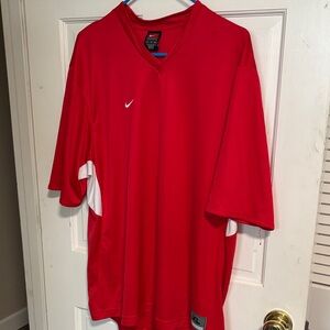 Nike Men’s Red Athletic Jersey with White Accents